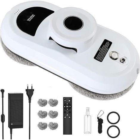 Robot Electric Window Cleaner 5600Pa Remote Control Edge Detection System, Automatic Window Cleaner Interior Exterior Windows (1/5)