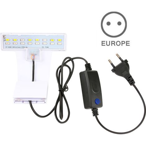 Lampe LED pour aquarium, 8W, design ultra-mince, résistante à l'eau, pour poissons et plantes aquatiques, cadre blanc.-AquaForge (1/5)