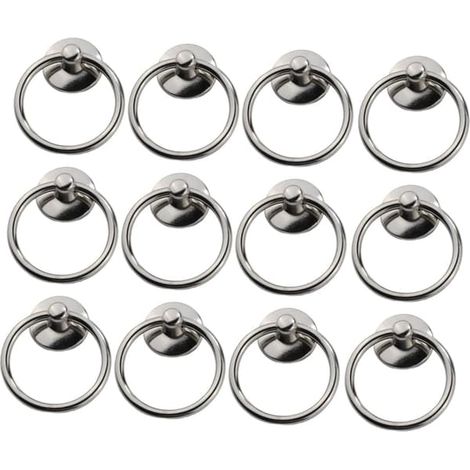 Lot de 12 boutons de meubles vintage argentés pour tiroirs, armoires, commodes et portes. (1/5)