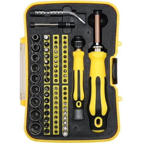 Coffret d'embouts de vissage 70-en-1 : embouts de précision magnétiques pour électronique, meubles et réparation automobile acier CR-V avec étui de transport (1/5)