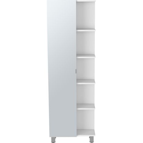 Mobile da bagno alto Urano con specchio, design moderno con ripiani (1/5)