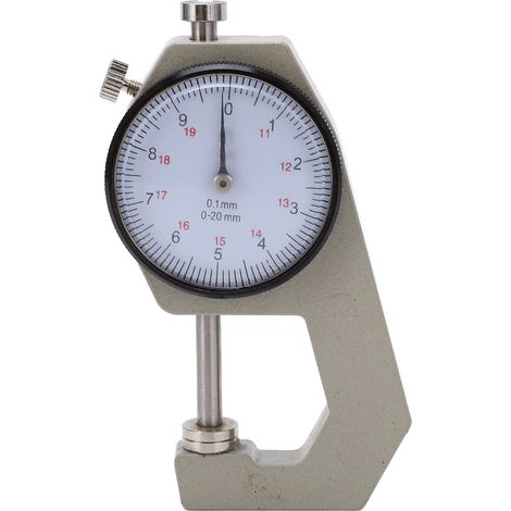 Micromètre d'épaisseur portable à échelle transparente et affichage à aiguille, résistant à l'usure, pour mesures de 0 à 20 mm. Tête plate. (1/5)