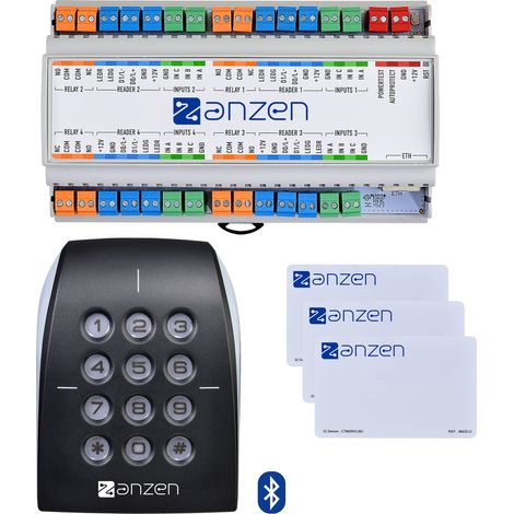 Pack contrôle d'accès 1 centrale 1 lect. BT OSDP avec clavier codé + 3 badges AZPACKBLUEAC AIPHONE 180002