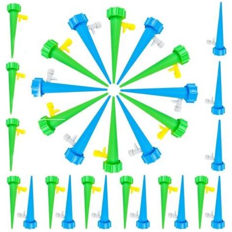 30 pièces bouteilles goutte à goutte, cônes d'arrosage goutte à goutte avec vanne réglable, système d'irrigation automatique des plantes, arrosage automatique des vacances (1/5)