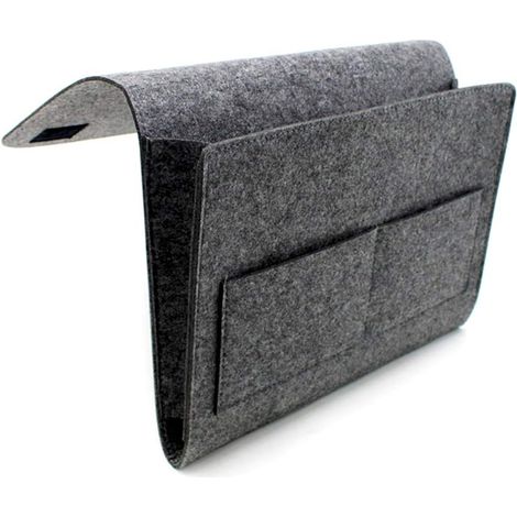 Sac de Rangement de Chevet Poche de Rangement de Chevet en Feutre Sac de Chevet à Suspendre Organisateur Lit, Antidérapant, pour Livres Téléphone Lunettes Jouets Magazines