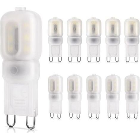 Ampoule LED G9 2W, Équivalent à 20W halogène, 260LM, Lumière blanc froid 6000K, Non-dimmable, 220-240V, Ampoules à économie d'énergie, Lot de 10 [Classe énergétique E] (1/4)