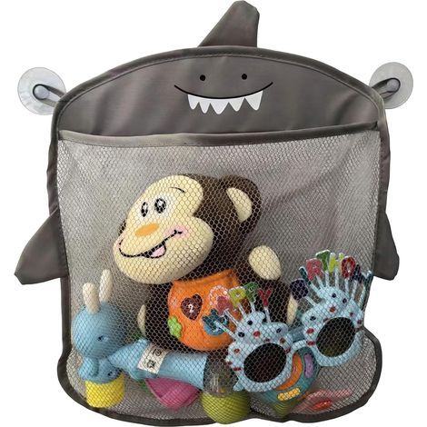 Filet de bain pour jouets de bain - Avec 2 crochets autocollants - Filet de rangement pour jouets de bain - Filet de rangement pour jouets de bain (1/5)