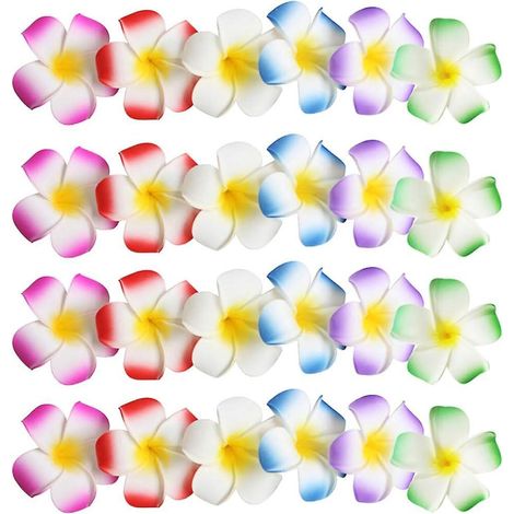 24 Pcs Fleur Pinces Cheveux Hawaen Plumeria Fleur Clips Plumeria Hibiscus Barrettes Fte De Mariage Plage Pinces Cheveux Pour Femmes Filles (1/5)