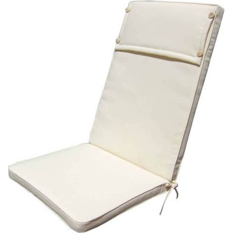 Cuscino in poliestere sfoderabile e impermeabile con schienale alto 113x49 cm -  Beige
