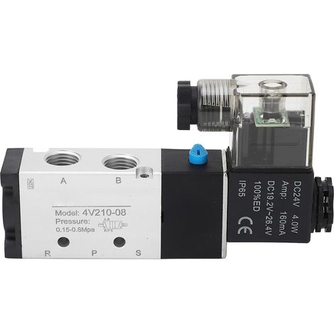 Électrovanne pneumatique 2 positions 5 voies, alliage d'aluminium, haute précision, distributeur inverseur DC24V, raccord PT 1/4 pouce (1/5)