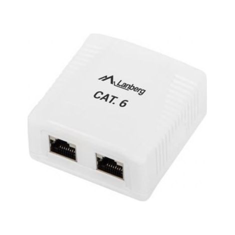 Presso RJ45 LANBERG OS6-0002-W - Bianco - Presa semplice - Plastica - Categoria cavi
