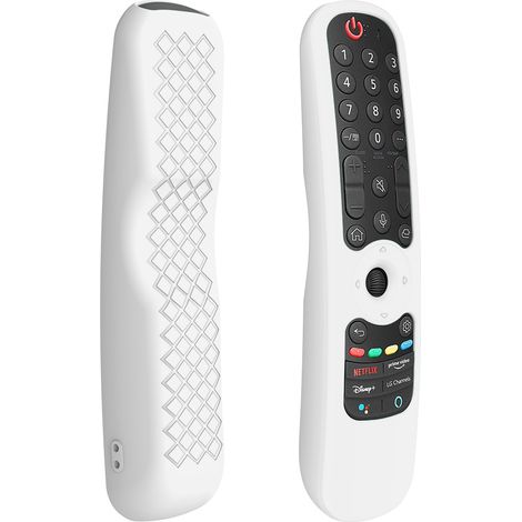 LG Smart TV Coque de télécommande en silicone étanche pour AN-MR21GC MR21N/21GA Magic Remote Control Case Stand Film de protection ,Blanc,1PC (1/5)