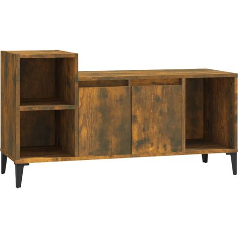 Mobile TV multimediale scaffale per televisione televisione buffet sala da pranzo soggiorno camera da letto rovere affumicato 100 x 35 x 55 cm derivati del legno marrone 020027277