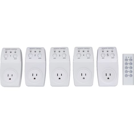 Télécommande sans fil pour prise électrique, interrupteur marche/arrêt, kit 1200W, fiche US 120V, contrôle lumière et appareils. (1/5)
