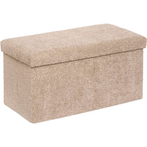 Pouf soana pieghevole in bouclette beige scuro 76x38cm - Atmosphera créateur d'intérieur