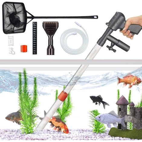 Aspirafango per acquari, Cambiatore d'acqua per acquari, Scambiatore d'acqua per acquari, Tubo per scambio d'acqua semiautomatico, Controllo pneumatico, Kit di pulizia multifunzionale (1/5)