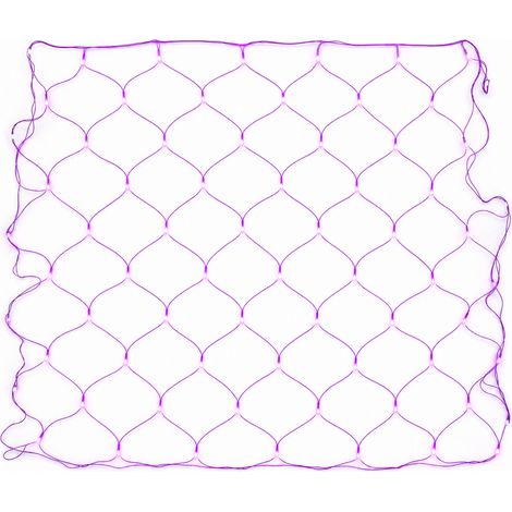 Filet Lumineux LED Violet Étanche pour Extérieur, Jardin et Pelouse, 96 LED 24 V, Connecteurs Mâle/Femelle, sans Transformateur (1/5)