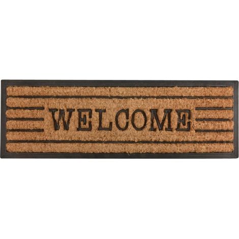Tapis en fibres de coco inscription Welcome (1/3)