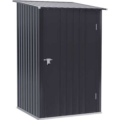 Armoire de jardin 100x103x160, abri de jardin 0,92 m², avec étagères, acier galvanisé, abri de jardin - gris (1/5)