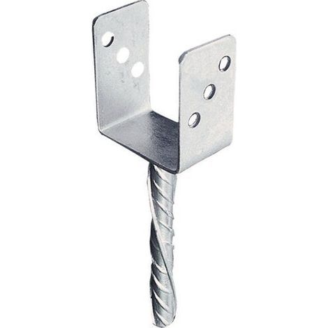 Support à sceller acier galvanisé gris, H.30 cm x section 70 x 70 mm