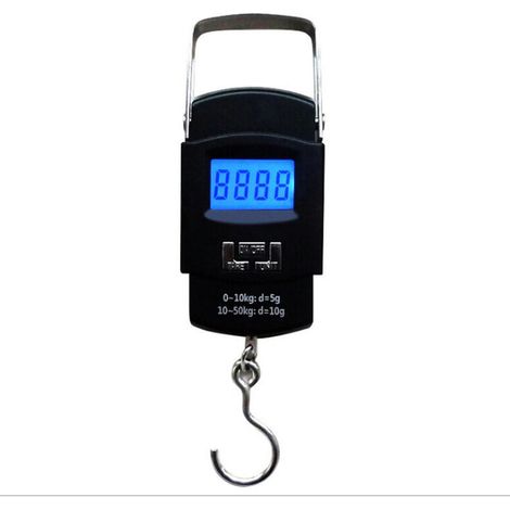 Balance numérique LCD de 110 lb/50 kg pour bagages,valise,balance électronique,balance numérique,balance de voyage,crochet de pêche postal,avec écran LCD rétroéclairé de température (1/5)