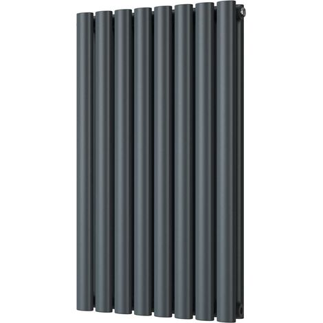 Omeara - Anthracite Designer Radiator H800mm x W464mm Double Panel