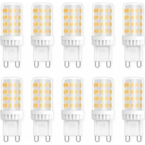 Ampoules LED G9 5W, Equivalente 40W 50W Halogène Lumière, 450LM, Blanc Neutre 4000K, AC 220V, Culot G9 Standard, économie d'énergie, pour Ceiling Lighting, Kitchen, Chambre, Salon, Pack de 10..