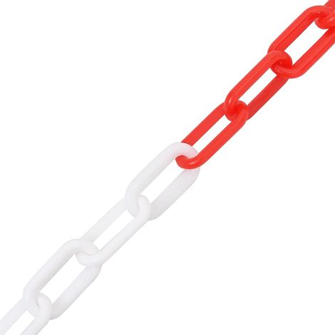 vidaXL Cadenas de advertencia plástico rojo y blanco 30 m Ø4 mm (1/2)