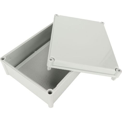 Boîte de jonction électrique grise avec plaque de montage, IP67 étanche, coffret de projet électrique pour ingénierie (1/5)