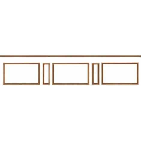 Nordlinger – Kit moulure décor 2 – Moulures murales en bois 100% FSC – Longueur 370 à 400 cm – Prêtes à poser pour soubassement