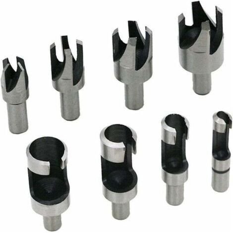 8PCS wood plug cutter wood cutting tool plug bits wood plug cutter drill bits 6mm/10mm/13mm/16mm, with cone drill bits and claw drill bits (1/4)