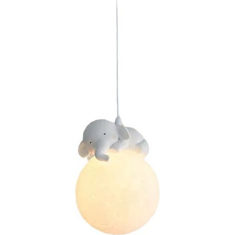 Lampe Suspendue en Forme de Lune 3D pour Chambre d'enfant, en Forme éléphant Lumière chaude (1/5)