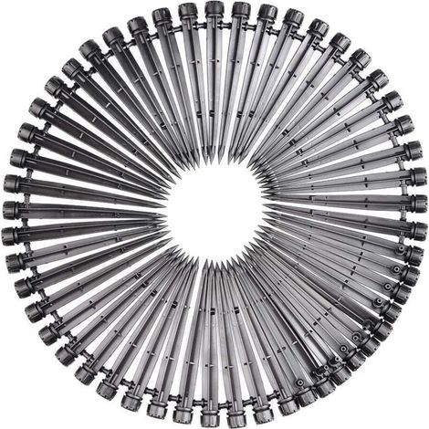 Goutteur d'irrigation Réglable 50Pcs Goutteurs Réglables d'irrigation Arrosage Irrigation Goutteurs Arrosage Goutte à Goutte Dripper Arrosage pour Jardin/Serre/Parterre, 8 Trous