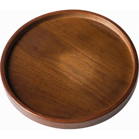 Plateau rond en bambou coloré 25 x 25 cm, très petite taille