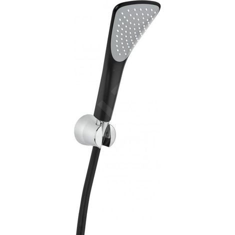 Kludi Fizz - Ensemble pommeau de douche avec support, flexible de douche, noir mat 6765087-00 (1/2)