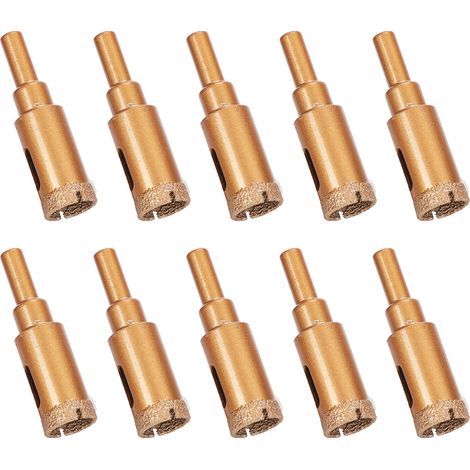 Jeu de 10 scies cloche diamant pour carrelage 18mm, perceuse à verre et marbre, ouvre-trous (1/5)
