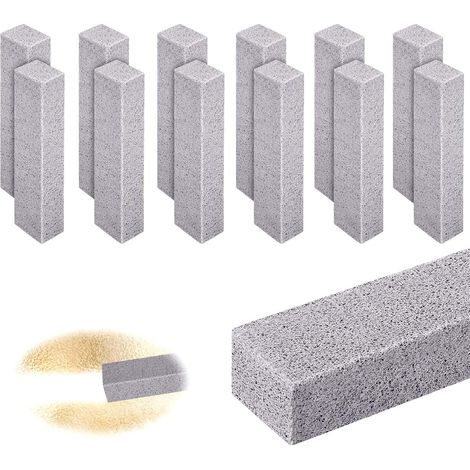 Blocs de WC nettoyage 12 Pièces pour toilettes en pierre ponce avec gants de nettoyage, pierre de nettoyage pour toilettes, barbecue, cuisine, douche, lavabo (1/5)