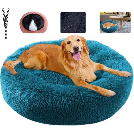 Lit pour animal de compagnie moelleux Cyan M-60cm, lavable, apaisant, antidérapant