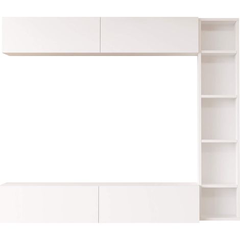 Wohnwand Rebecca Mobili Kadab 143,5x169x26 Spanplatte Weiß Modern SET 3 stk (1/5)