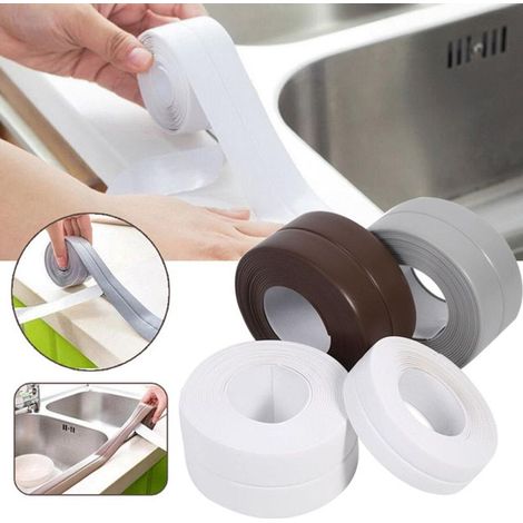 Nastro pieghevole e antimuffa sigillante per bagno cucina, 3.4 metri x 38mm - Colore: Grigio
