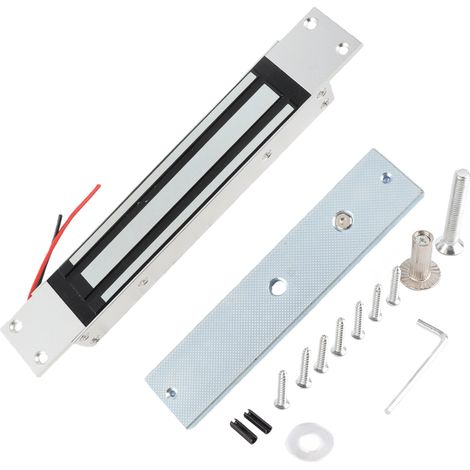 Serrure électromagnétique 12V 280kg mode NC sécurité porte bois verre métal alliage aluminium silencieux (1/5)