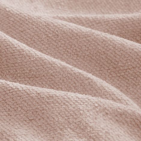 Fauteuil méridienne gauche coussins inclus revêtement en chenille coloris rose (1/2)