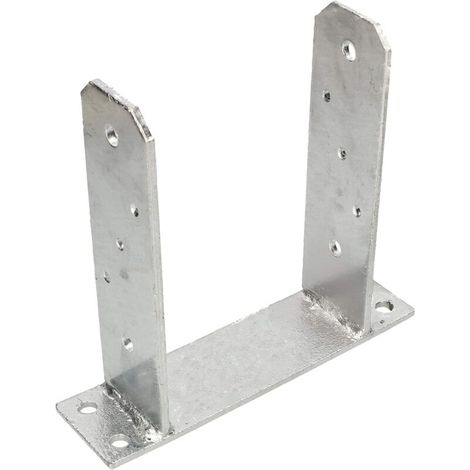 Support de poteau en U 140 mm en forme de U pour chevilles, poteau carré en bois de sol, support de poteau, ancre galvanisée à chaud (1/5)