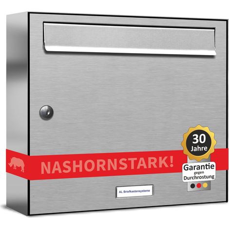 1er V2A Edelstahl Wandbriefkasten Anlage 1 Fach Briefkasten Postkasten (1/5)