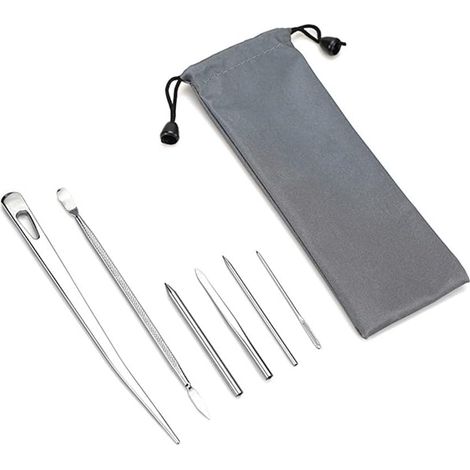 Kit de costura de paracord de acero inoxidable de 6 piezas, agujas de costura FID para tejido de cuero y pulseras de paracord.