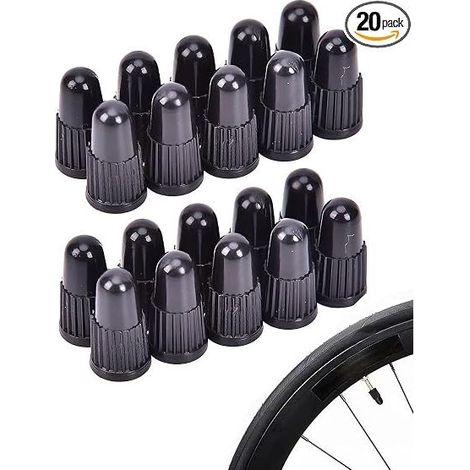 Plastic Rigid Valve Caps for Bicycle Tires with Dunlop or Presta Valve, Black Valve Caps, Inner Tube Valve Covers, Bicycle Accessories (1/5)