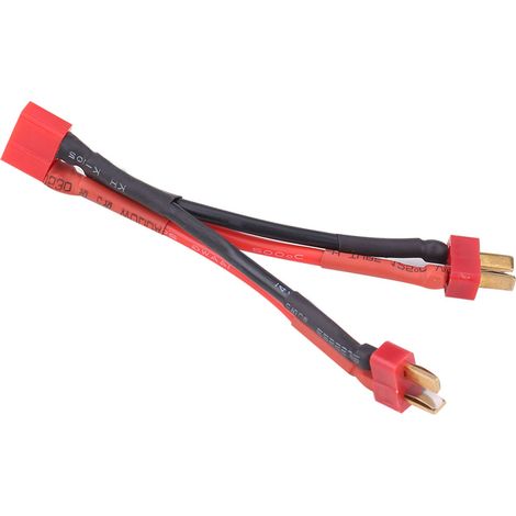 Câble d'alimentation T Plug 2 mâles vers 1 femelle en silicone pour batterie Lipo 2-6S (1/5)