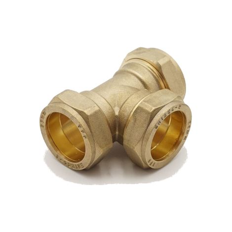 Prima Classic Compression Equal Tee 28mm Brass Fitting (1/2)