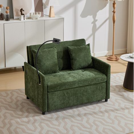 CHICFURN Divano letto 109 x 72 x 83,5 cm grigio in tessuto con USB, per piccoli spazi (1/5)