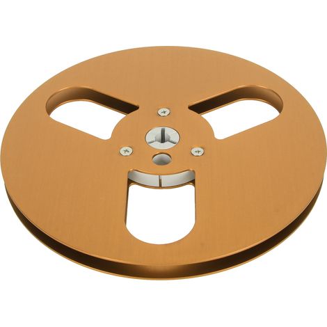 Bobine de bande magnétique vide 1/4 7 pouces en alliage d'aluminium, résistante au vent, 3 trous, bobine réceptrice pour enregistrement (Nab Gold). (1/5)